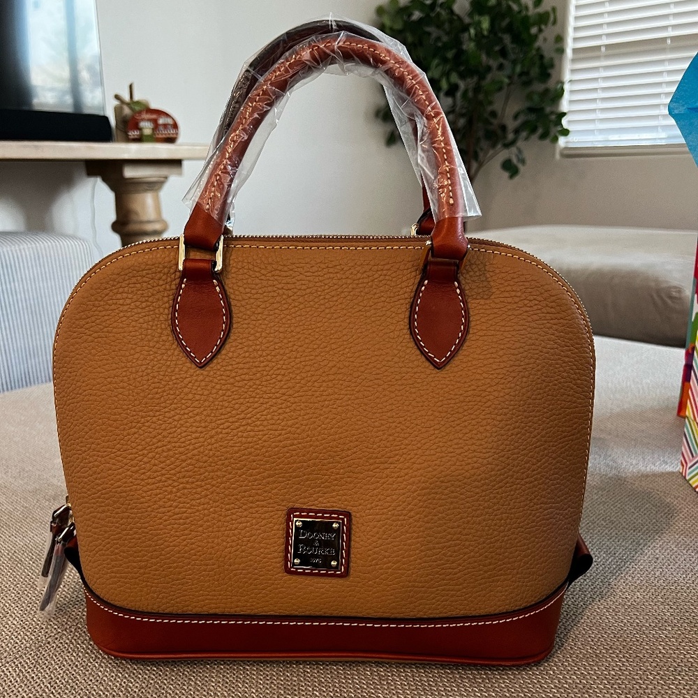 Dooney & Bourke Pebble Leather Zip Zip Satchel